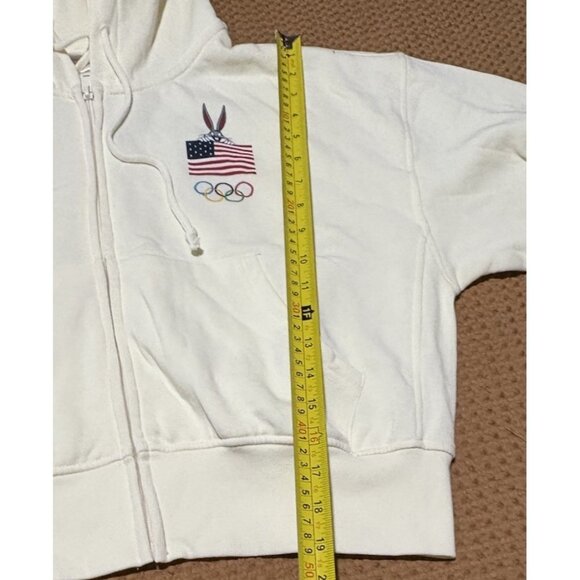 Looney Tunes Team USA Full Zip W Hoodie Cream Olympics Size M - Picture 5 of 8
